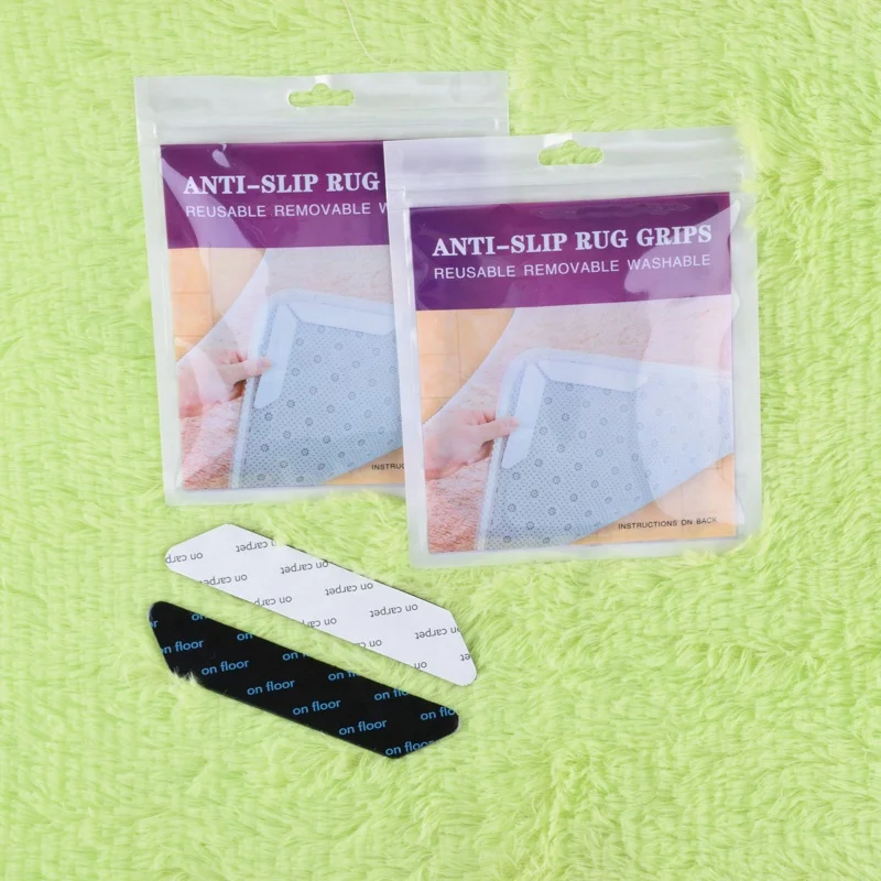 8pcs/set  non-slip washable carpet grippers Seamless Removable Adhesive rug grippers for indoor