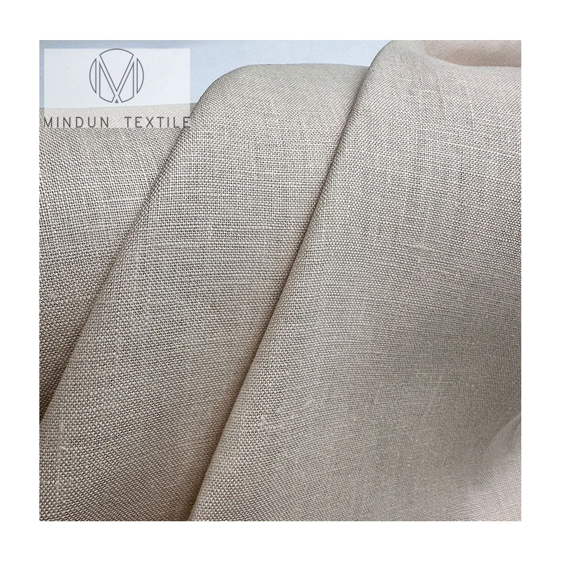Mindun Oeko-tex Certified 195GSM 100% Pure Linen Fabric Plain Dyed Linen For Women And Men Clothes Shirts Pants null