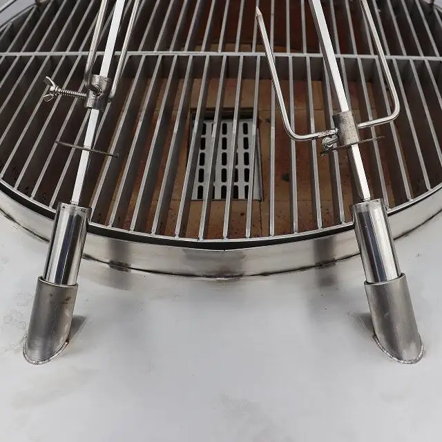 Outdoor large charcoal barbecue BBQ grill Round rotating Stainless steel bbq grill