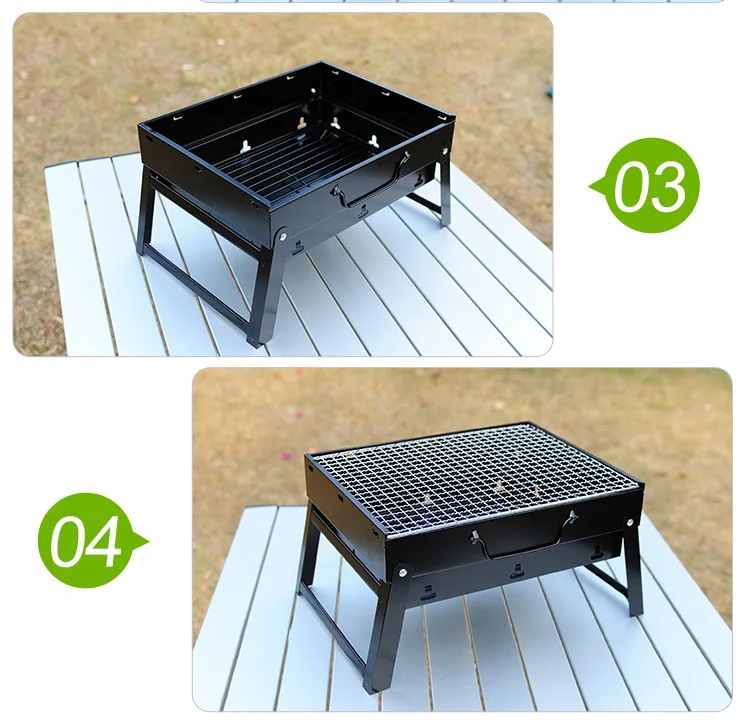 Hot Selling Outdoor Camping Black Portable Charcoal Table Folding BBq Grill