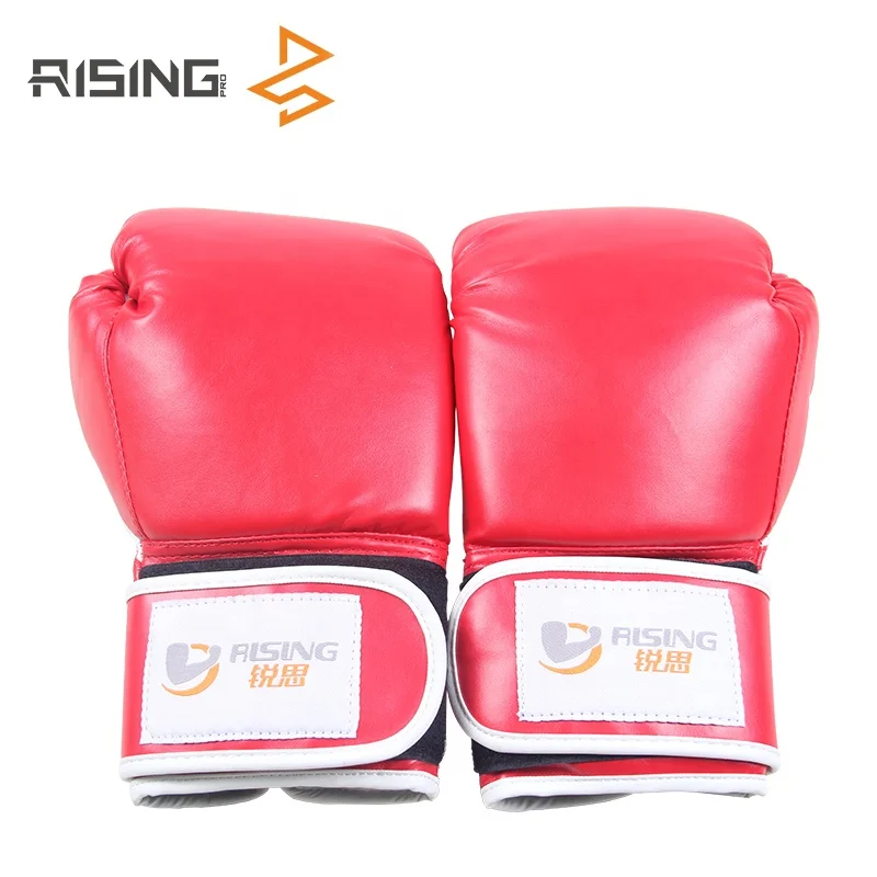 China Manufacturers Custom Printed Logo Leather Boxing Gloves