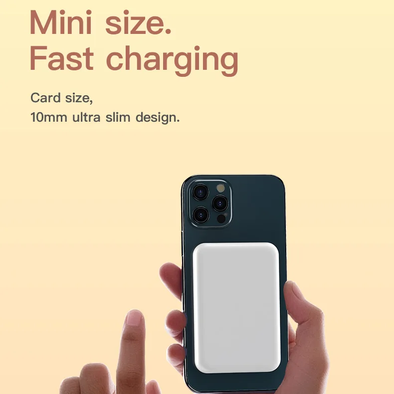 High Quality Mini Magnetic Wireless Power Bank True Capacity 5000Mah Charger  Portable Wireless Power Bank