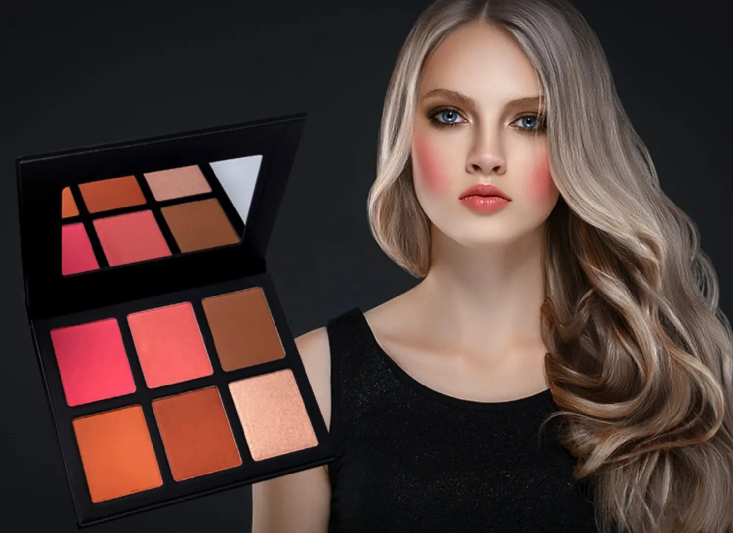 custom private label 6 color blush face blush and highlighter palette blush eyeshadow for face contour