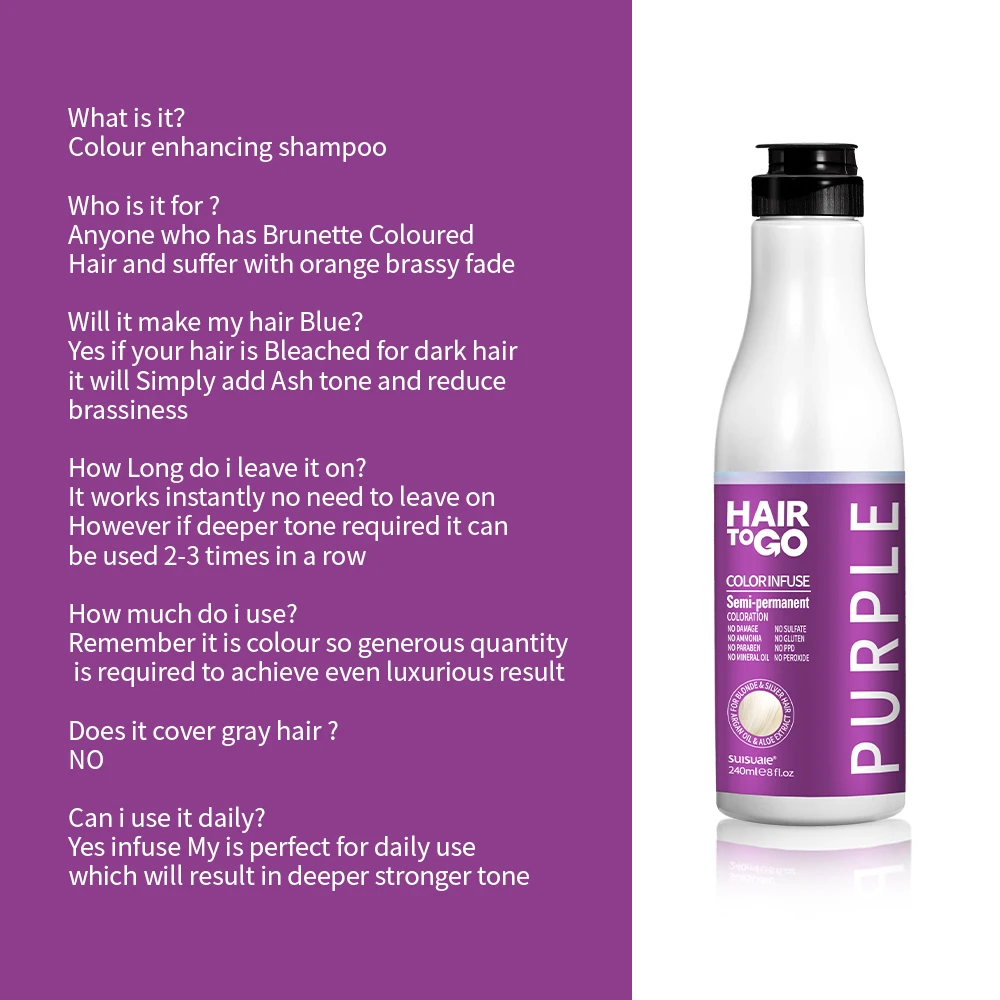 100 Moq Private Label Multi Color Hair Dye Semi Permanent Ammonia Free Black Blue Purple Hair Color Shampoo