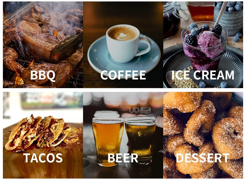 Custom Vintage Taco Street Food Van Cart Fast BBQ Trailers Mobile Food Trucks For Sales