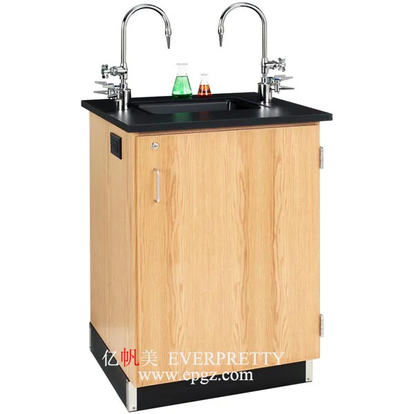 School laboratory furniture wooden chemistry and biology lab table furniture with faucets