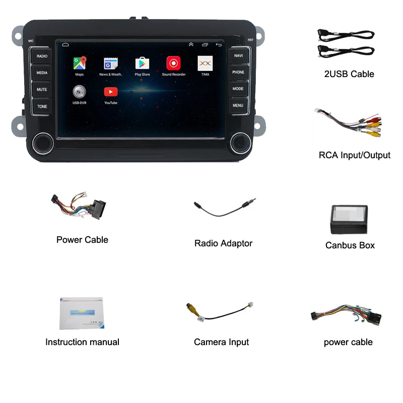 7 inch Car Radio Multimedia Player For Volkswagen VW Passat B6 B7 Tiguan Touran GOLF POLO Android 9.1 Auto GPS autoradio