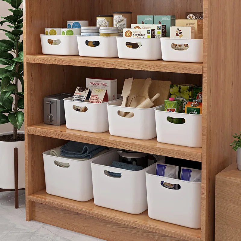 Closet Plastic Basket Tabletop Sundries Snacks Cosmetic Storage Boxes Cabinet Storage Container Home Storage & Organization