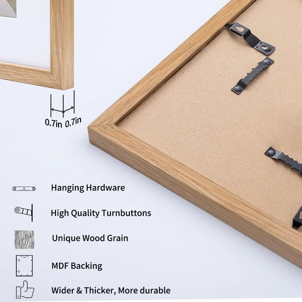 High Quality Natural Solid Black Walnut Wood Photo Frames Tabletop Picture Frame with Mat Freestanding Wooden Photo Frame