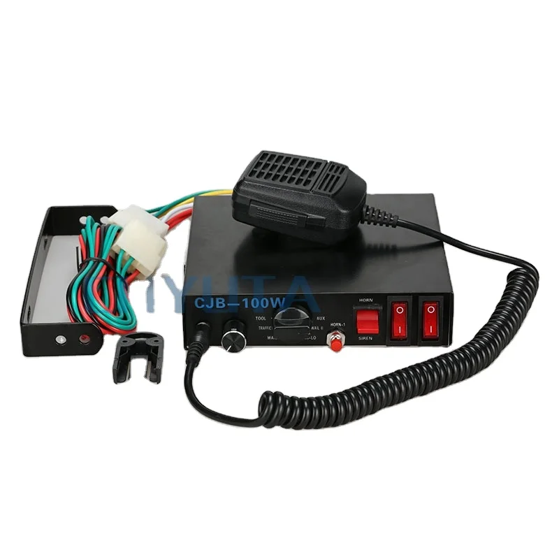 electronic warning Siren for auto Portable Fire Police Alarm Siren Speaker remote CJB-100W