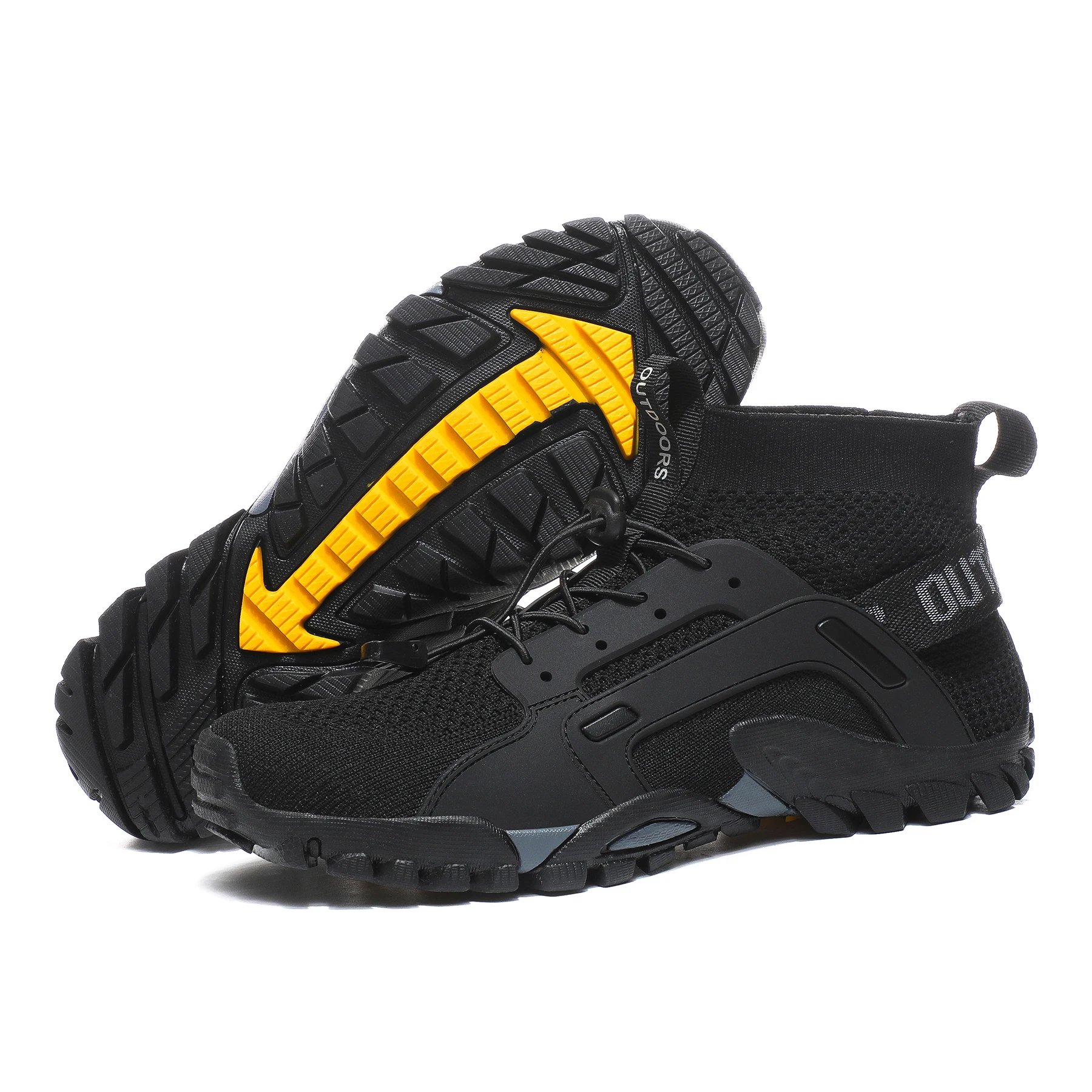 Yoris New Arrival Rubber Hiking  Shoes Quick Drying Black Fitness Walking Shoes For Men Women