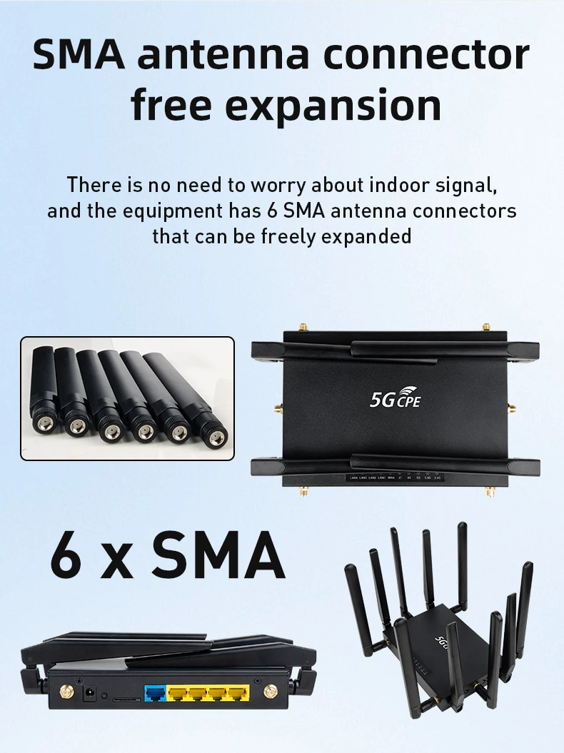 5G промышленный беспроводной маршрутизатор WIFI6 со слотом для sim-карты с 10 * внешними антеннами 5g lte sim-карта