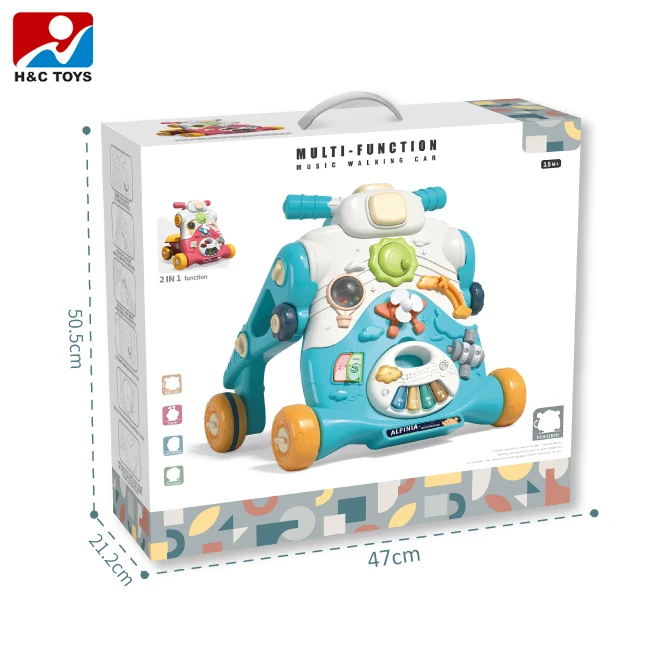 Toddler learning walk education toys multi-function music hand push walking car toy baby walkers