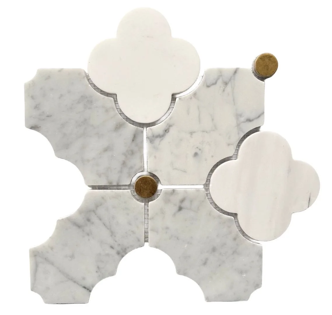 Villa kitchen wall tiles stone  bathroom flower pattern floor tile interior hall green marble decoration