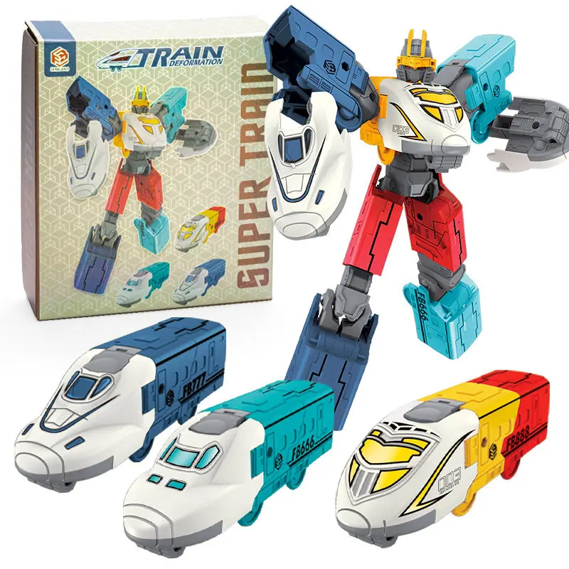 Unisex DIY Educational Train Vehicle Toy 3 1 Transforming Robot Figure Collection Assemble Take Apart Action Figure Deformation
