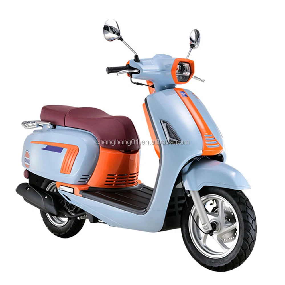 Chinese Adults Tow Wheeled Scooter 85KM/H Gasoline Powered Motorcycle Moped 4-stroke Air-cooling 125cc Gas Scooter (BELLA B)