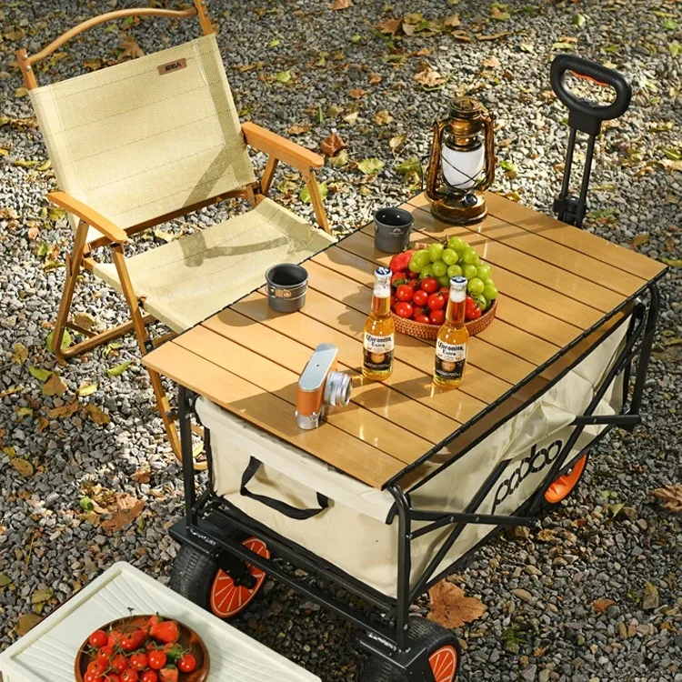 Customizable OEM Electric Wagon for Outdoor Activities Hand Luggage Cart Trolleys with Mesh Structure Fishing Shopping Storage