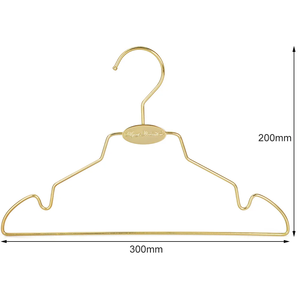 LINDON Customize Logo Plate Gold Metal Pants & Skirt Hanger for Kids Toddler