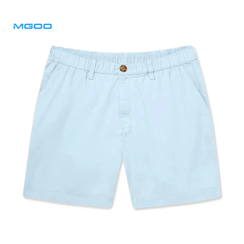 MGOO 5.5 inch inseam stretch casual fabric mens casual cotton short beach wearing pants
