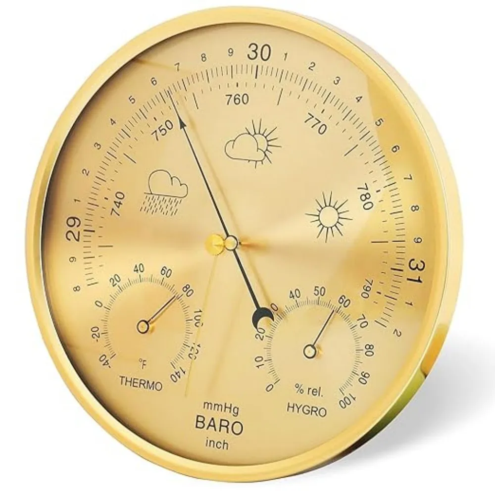 180mm 3-in-1 All-Season Weather Forecasting Instruments Wall Hanging Thermometer Barometer Hygrometer for Home and Office