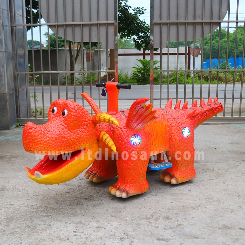 Mechanical Realistic Motorized Electric Amusement Animated Dinosaur Ride Machine for Kids Amusement Park with Timer