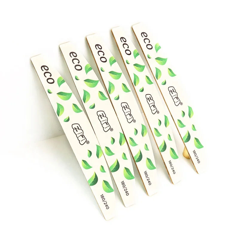 Ziri Factory Supply Manicure Pedicure Tools Biodegradable Plastic Free Nail Buffer Emery Board Professional Bamboo Nail File