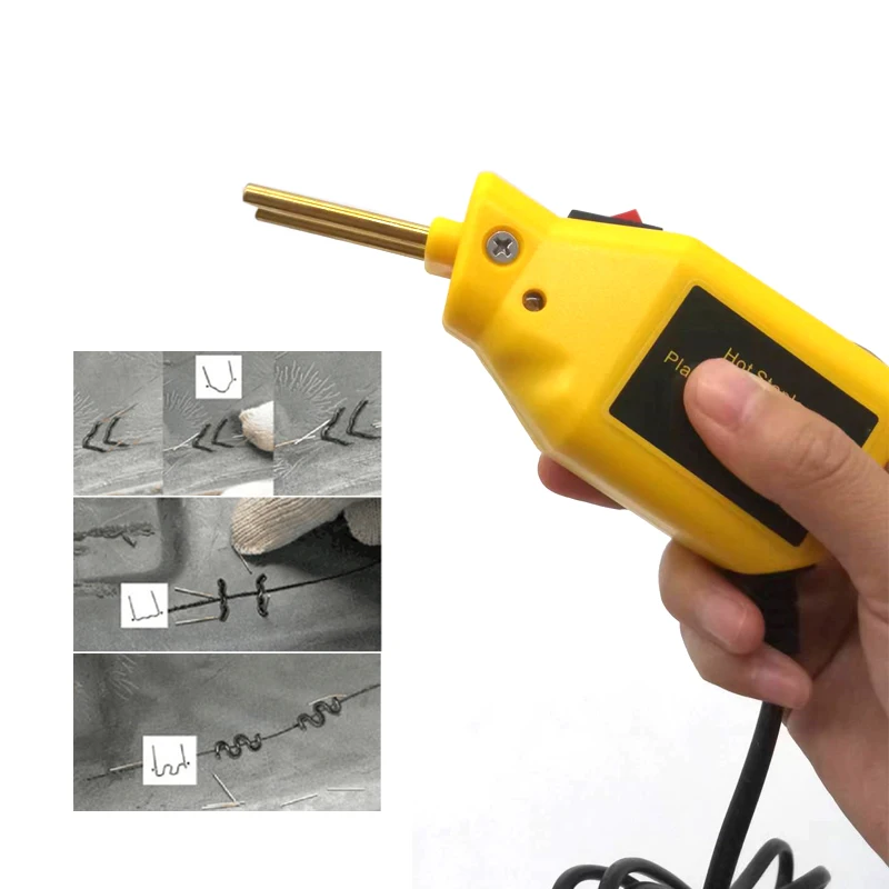 50 Вт мини-машина для сварки пластмассовых материалов Горячая Высокое качество пневматический степлер пневматический пистолет ПВХ пластиковая машина для ремонта автомобиля бампер для ремонта