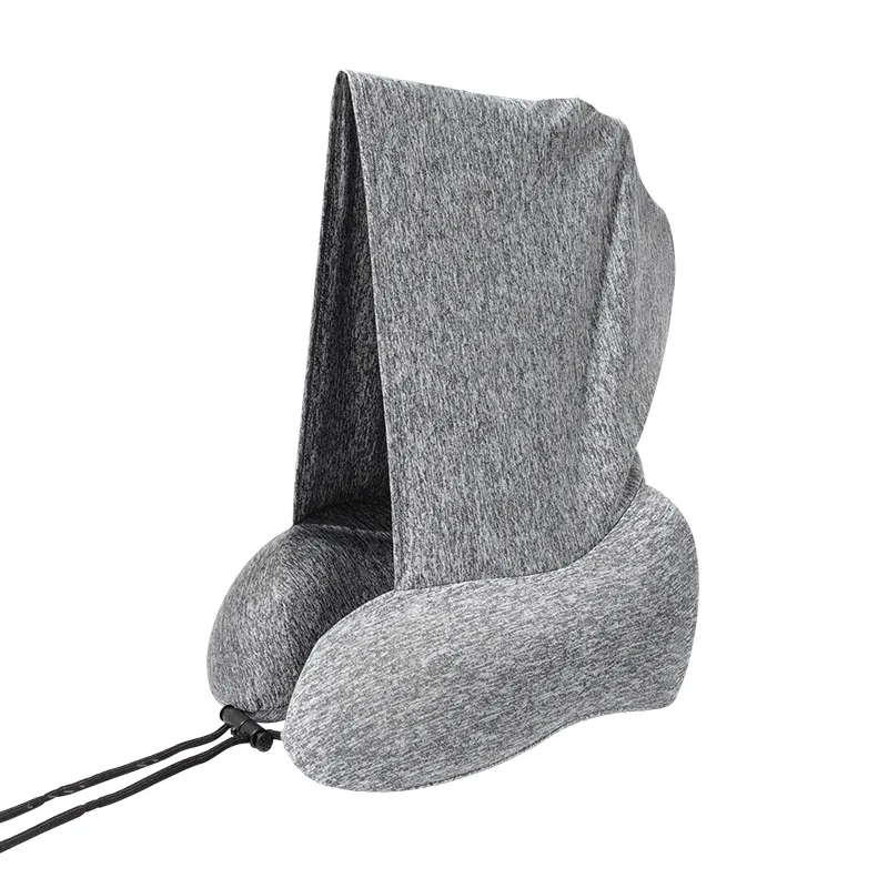 Travel pillow for airplane memory foam hooded travel pillow for airplane case airplane headrest pillow with hoodie
