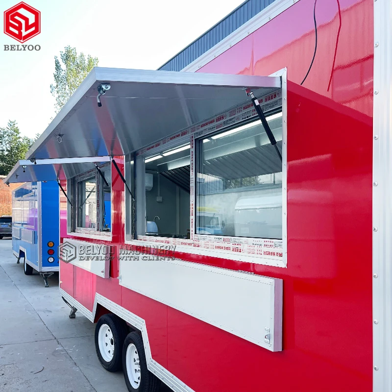 Sleek Ice Cream Truck and Food Trailer Fully Equipped with Concession Window for Vending