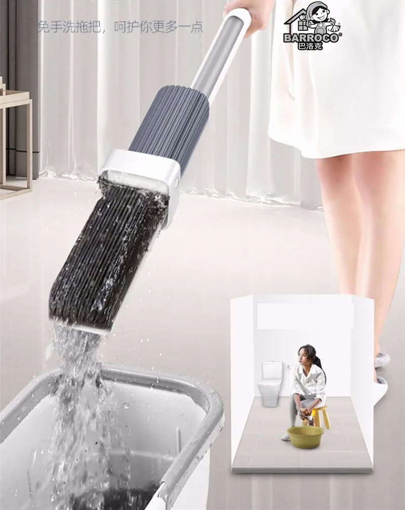 Factory supply high quality cheap hand free self washed multi-functional  floor bucket PVA sponge cleaning mop