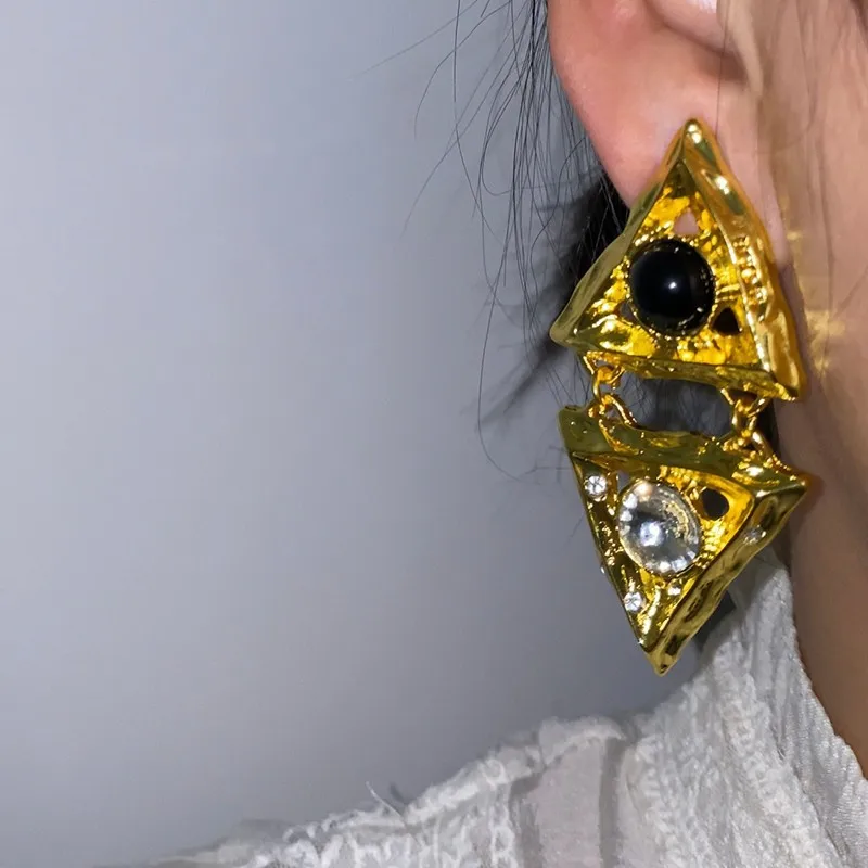 Exaggerated Oversized Design 925 Silver Needle Chunky Stainless Steel Love Flowers Simple Open Ball Plated 18k PVD Gold Earrings