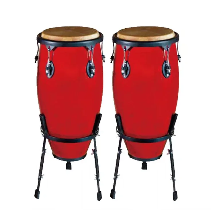 Wood Color Musical Percussion Instrument Goat Skin Maple Congas Drum Set With Stand