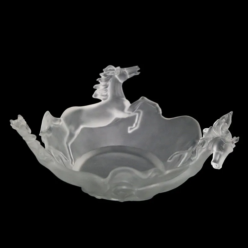 2021 latest middle east high grade crystal horse bowl for home decoration wedding hotel or office