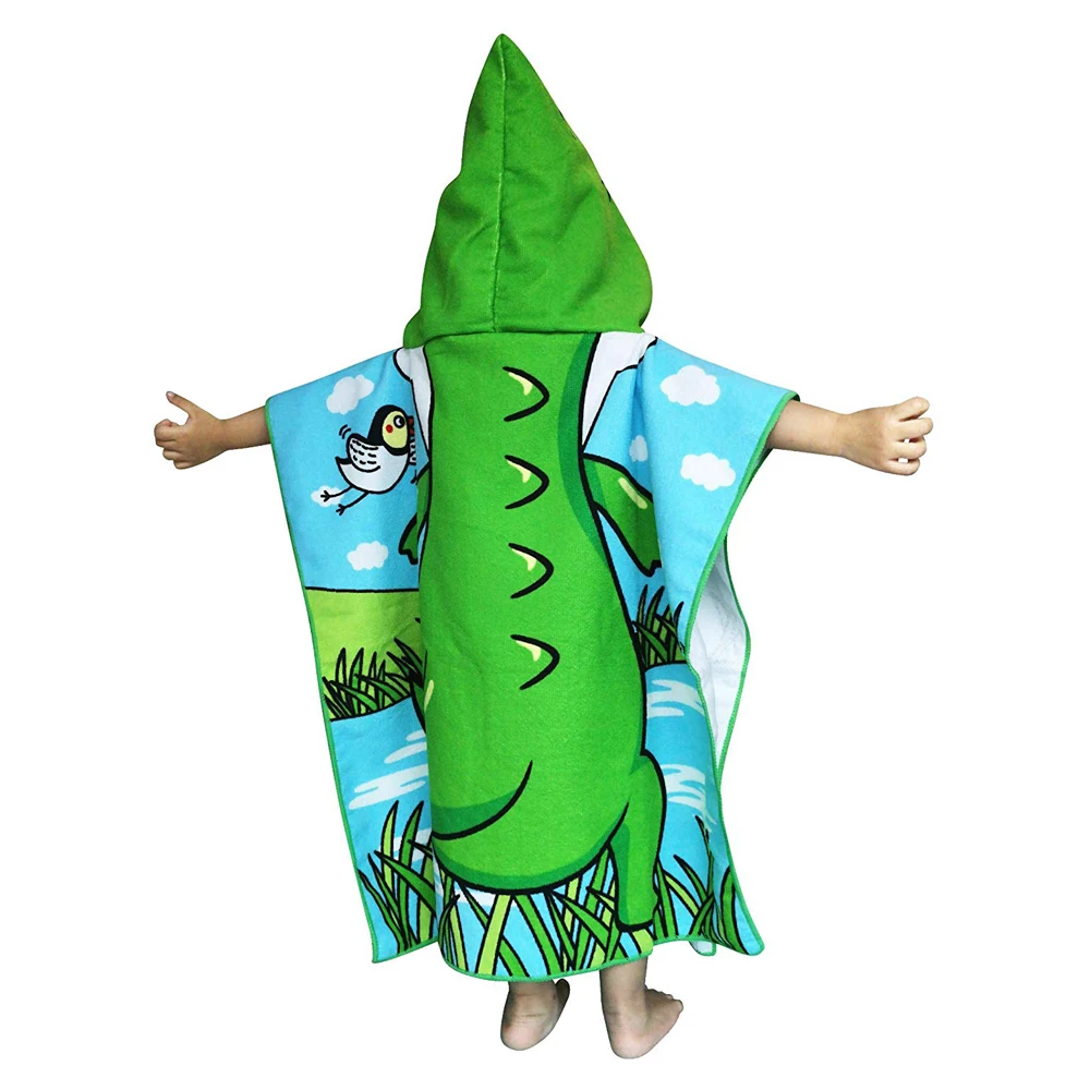 
Quality microfiber quick dry children kids hooded beach poncho changing towel custom blank sublimation 