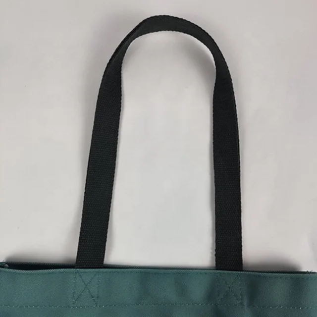 Blue Plain Canvas Cotton With Zipper Tote Bag Black Canvas Cotton Shopping Bag Custom Printed With Logo