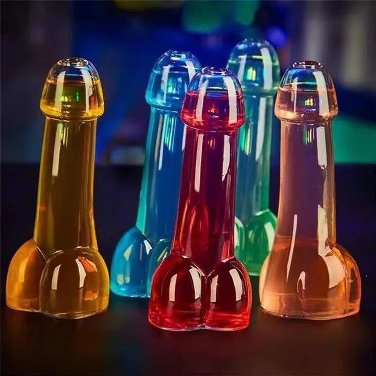 Unique Shape 150ml Club Using Creative Penis Glass Dick Glass Erotic Goblet