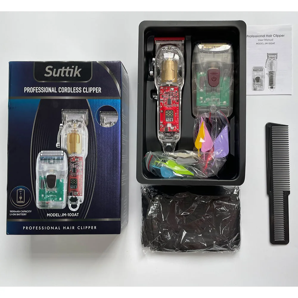 Professional rechargeable cordless 7300 rpm electric barber trimmer cutting beard machine men hair clipper