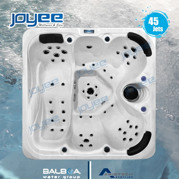 JOYEE Elegant Pure White Water Filter Whirlpool Acrylic Massage SPA Bathtub Hot Tub For Outdoor Home Hotel with Filter & Ozone