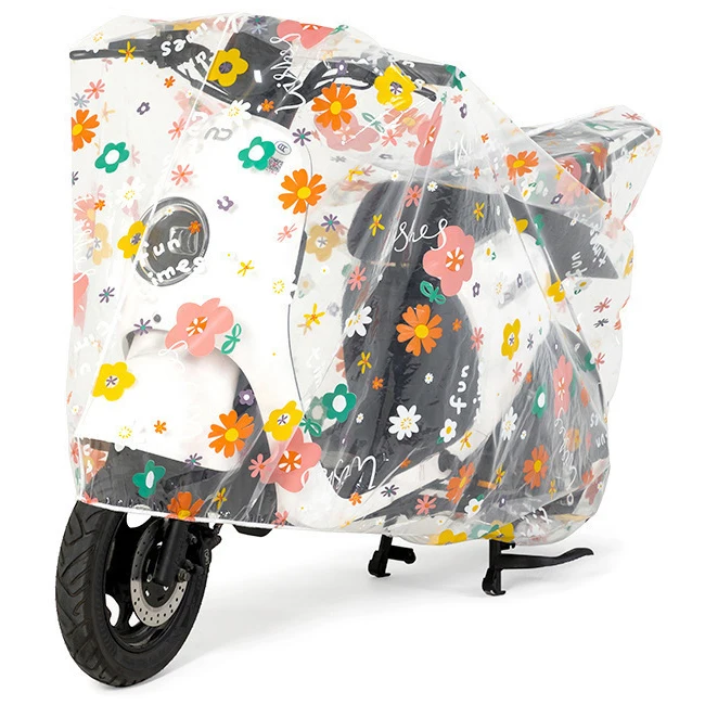 universal custom cute cartoon printed transparent anti-fading waterproof washable electro bicycle motorcycle cover
