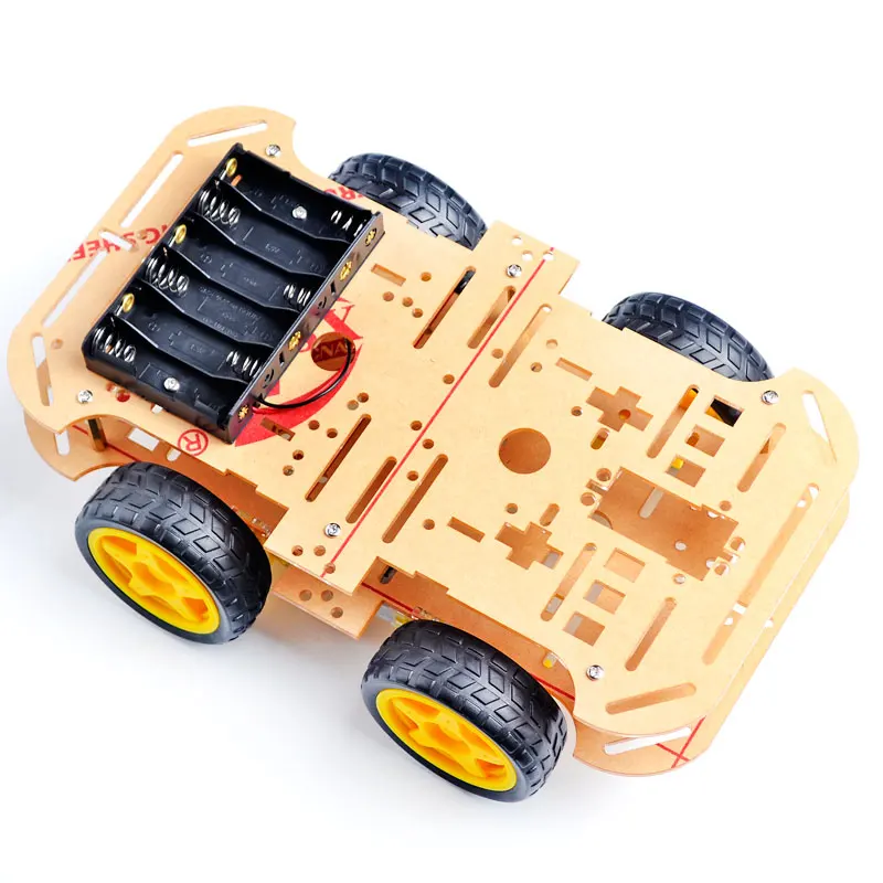 New Type 4WD Smart Robot Car Chassis Sets Acrylic Plate Kit with Speed Encoder Wheel for DIY Educational Robot Smart Car Kits