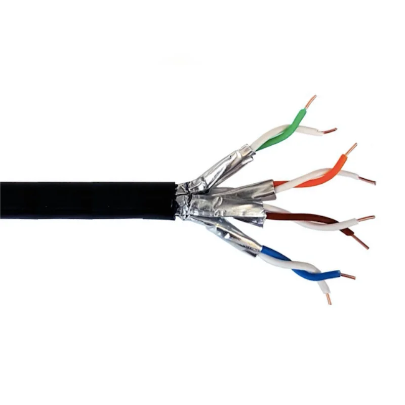 Outdoor F/FTP FTP CAT6A External Cable 23AWG Copper Direct Burial 500Mhz Category6A OEM Jelly PE Underground Cable 305m 1000ft