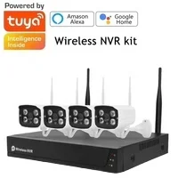 tuya nvr 4ch 8ch 3mp 5mp cctv home security set p2p 1080P 2MP HD 4 8 channel wifi wireless 1080p nvr camera system kit