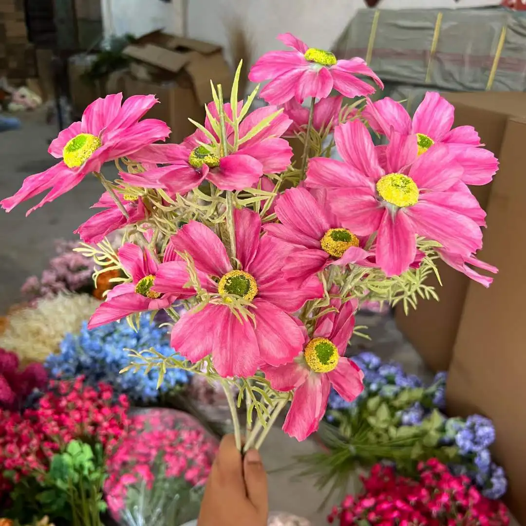 cheap galsang flowers for sale flocking artificial daisy flowers for wedding and event decorations decorative daisy flowers