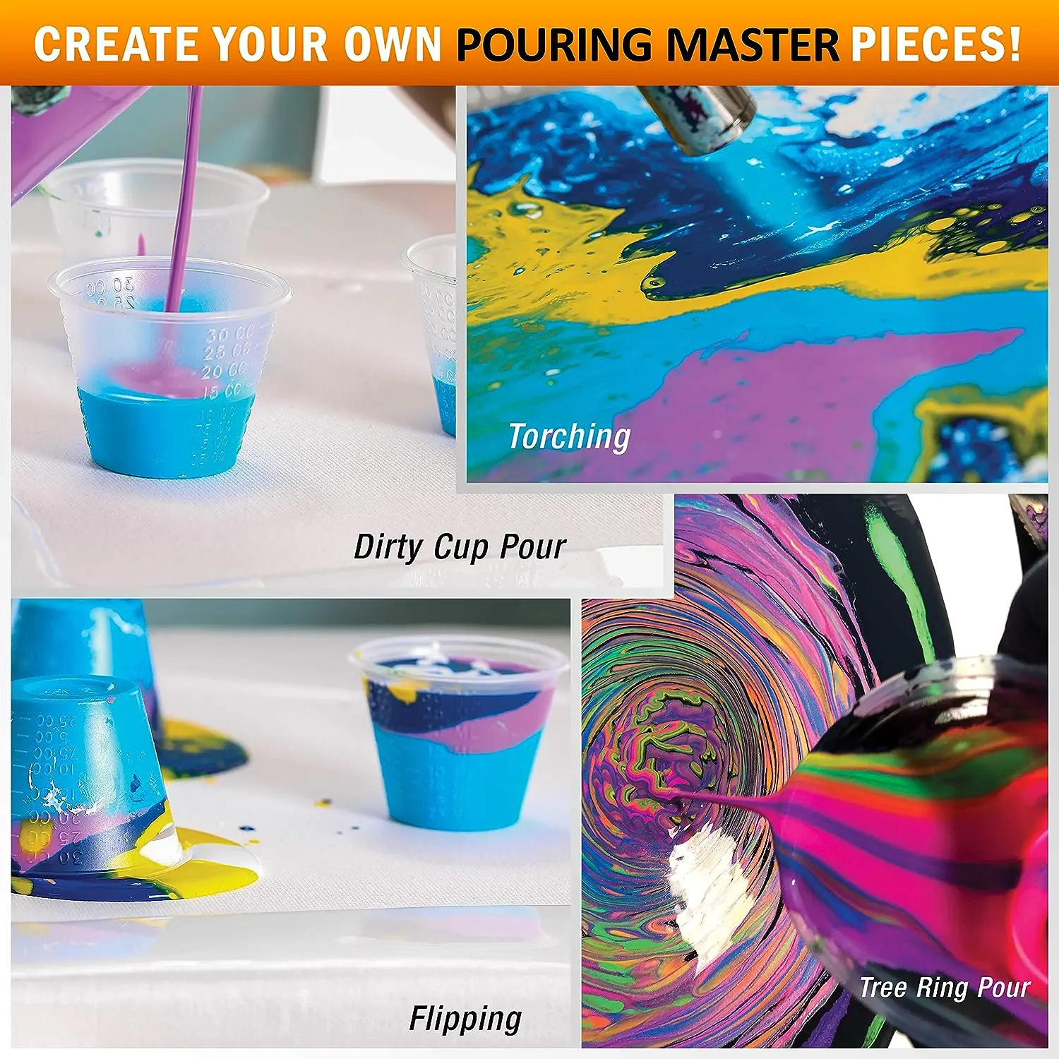 Premium 33.8Oz/1000ml Pre-Mixed Water-Based Crafts Wood Canvas Clay Rocks and more 24 Karat Gold Metallic Acrylic Paint