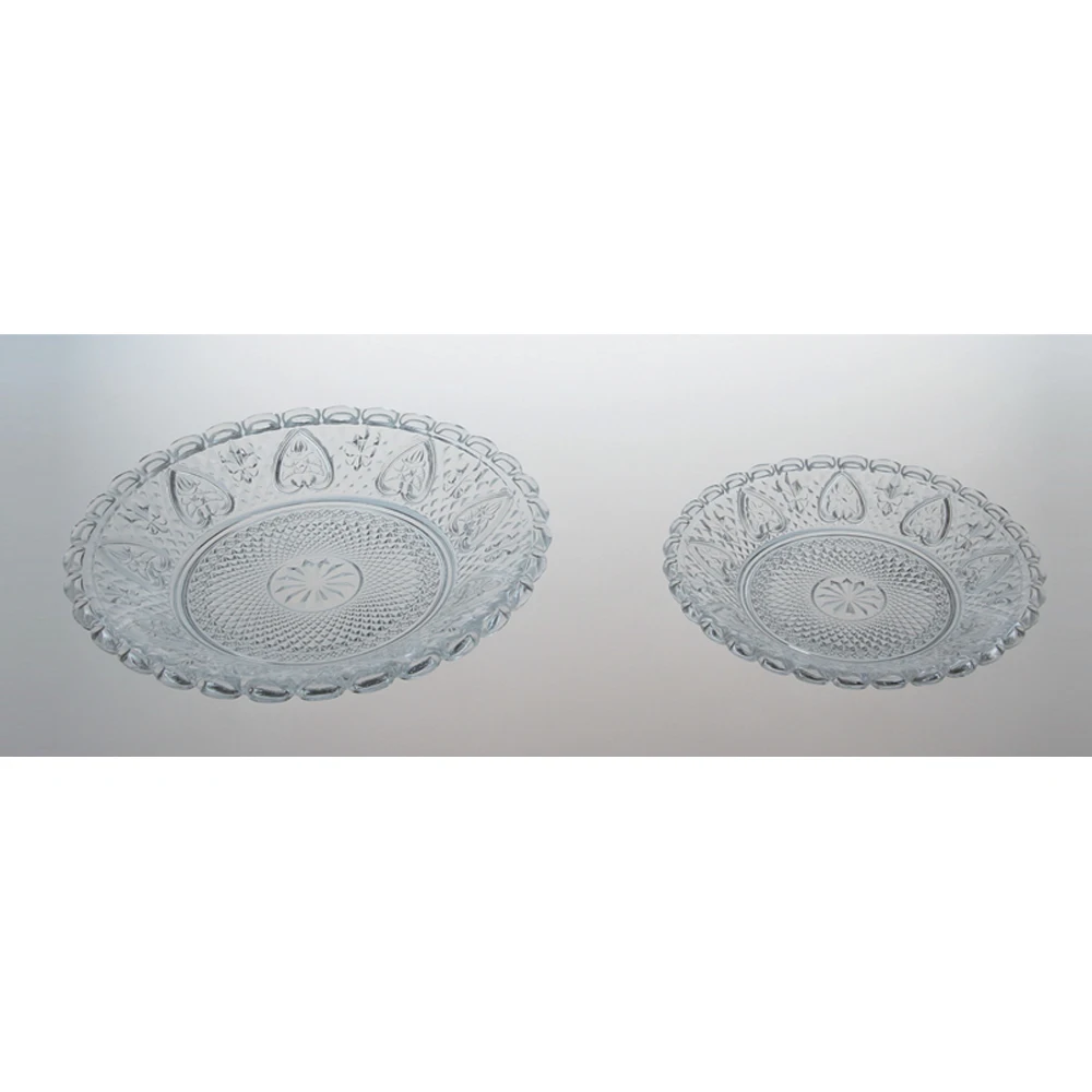clear glass dishes/glassware color glass plate set