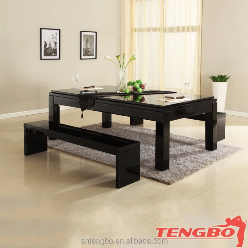 Multi function solid wood 7 ft 8 ft 9 ft dining pool table with table tennis on sale