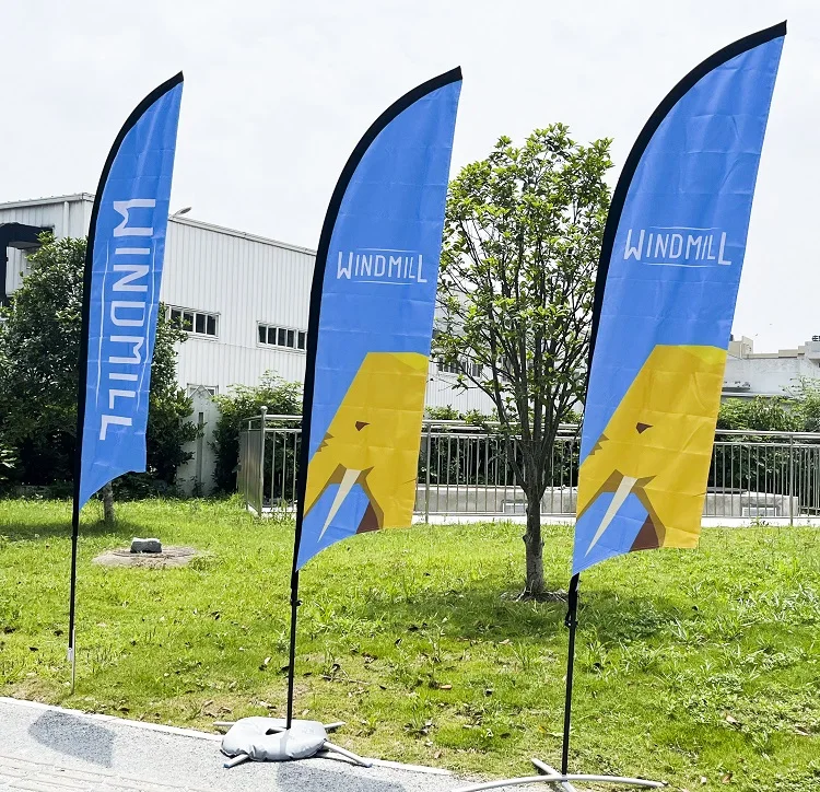 Custom Logo Print Feather Flag Promotional Advertising Teardrop Flag Banner Outdoor Custom Beach Feather Flag