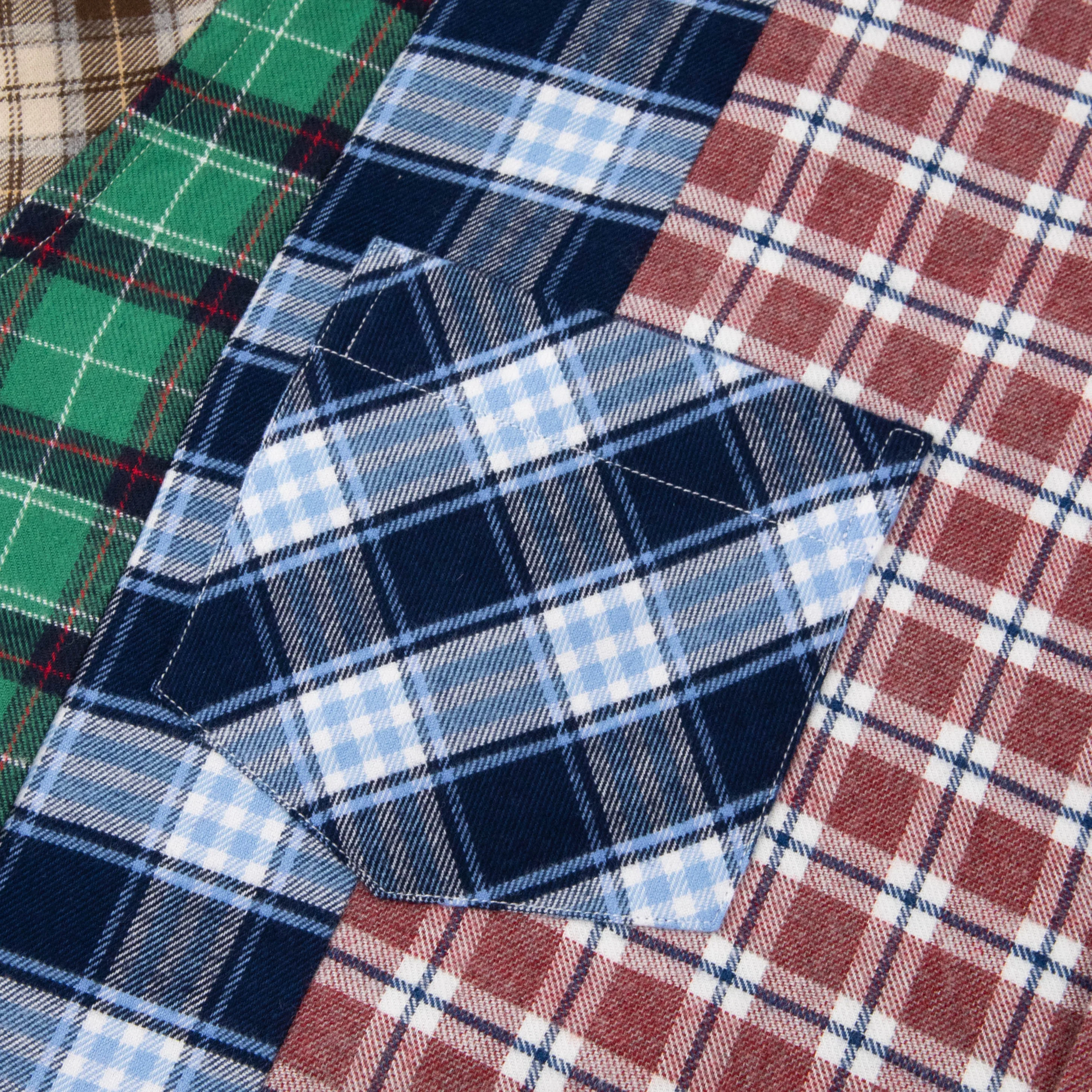 Factory Direct Custom OEM Streetwear Multicoloured Patchwork Chain Embroidery Cotton Flannel Long Sleeve Designer Shirts for Men