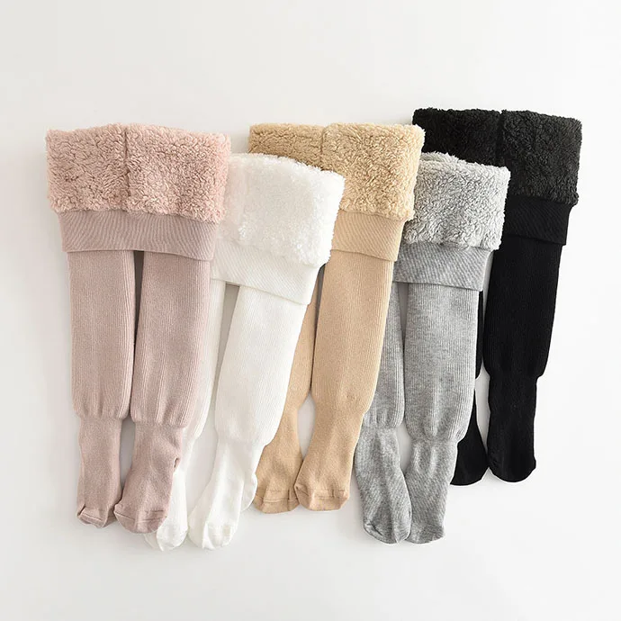 Kids Girls Warm Winter Tights Seamless Leggings Stockings Toddler Baby Footed Pants Thick Cable Knit Pantyhose 6M-12Y M3817