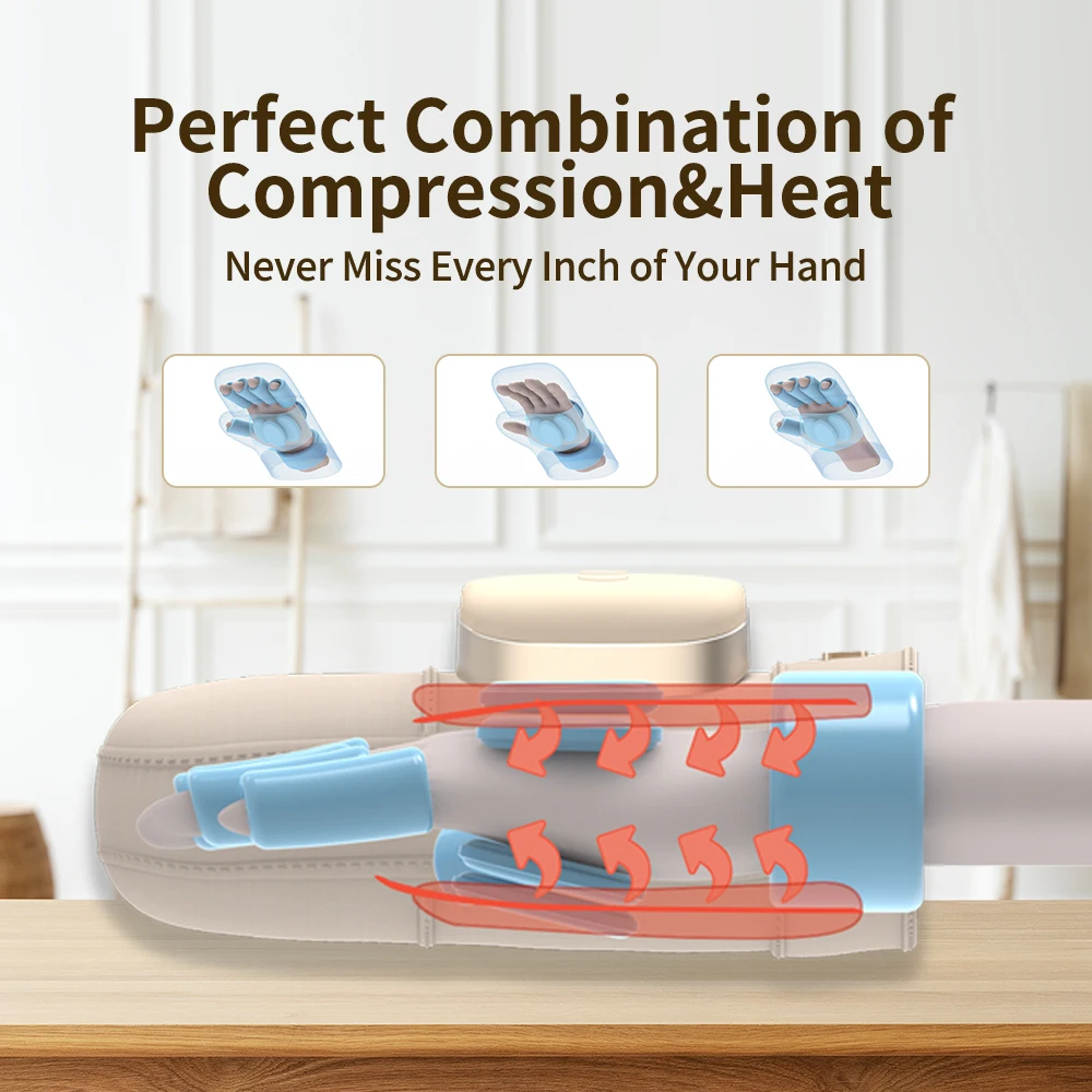 Newest Hot Selling Hand Massager With Heat Compression Hand Massage Tools Hand Held Massage Device